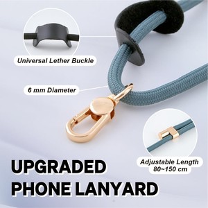 Correa Ajustable Antirrobo Universal para Teléfono Celular, Correa Cruzada para el Cuello, Correa Larga de Poliéster de 80cm-150cm para iPhone y <span class=keywords><strong>Android</strong></span>, para Hombre - Product Image 2