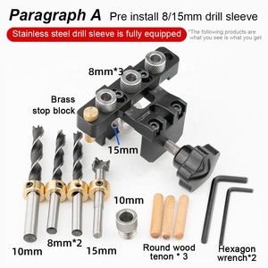 3 in 1 Industrial Aluminum Alloy Woodworking Doweling Jig Kit <b>Drill</b> <b>Guide</b> Locator Adjustable Doweling Position Hole Puncher ODM - Product Image 5