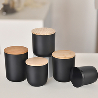 Stoples Lilin Mewah Dasar Bulat Putih Matte 6oz 8oz 10oz 12oz 14oz Stoples Lilin Oval Unik Kosong Berlapis Embun Dengan Tutup