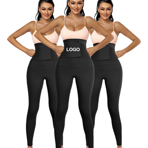 Pantalones de yoga para mujer al por mayor con moldeador corporal 3 en 1, transpirables, levanta glúteos, faja reductora de abdomen y entrenador de cintura con ganchos - Product Image 1