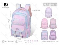 Zaino in poliestere per studenti da 15 pollici con tasche multiple per uso scolastico unisex - Product Image 1