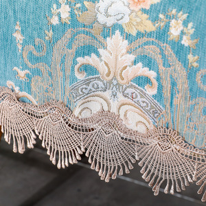 Vente en gros de nappe blanche ronde avec broderie de logo couverture de table en dentelle d'inspiration café blanc cassé pour les mariages tissu imprimé - Product Image 6