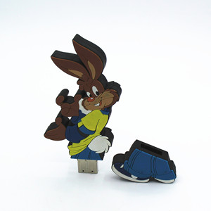 DZ-001 giá thấp Rabbit Shape Pendrive quảng cáo Chất liệu phim hoạt hình hình USB Flash Drive 64GB - Product Image 1