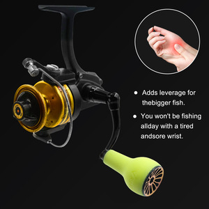 Empuñadura para Carrete de Pesca de 66 mm, Fibra de Carbono de 27 mm, TPE Verde, Compatible con Carretes de Spinning Penn 420ss 430ss - Product Image 4