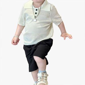 T-shirts d'été respirants à manches courtes pour enfants, polos tricotés pour garçons et filles, chemises climatisées pour enfants - Product Image 2