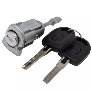 Cilindro de Cerradura de Puerta de Coche Volkswagen 1J0837167 1J0837168 1U0837167A 1U0837168A, Zincado, con 2 Llaves - Product Image 1
