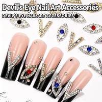 Breloques pour ongles 3D en forme d'œil bleu, ornées de strass, accessoires d'art ongulaire œil enchanteur, vente en gros