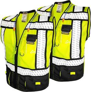 Gilet di sicurezza sceriffo e specialista [tasche multiuso] gilet riflettente classe 2 gilet di sicurezza ANSI OSHA per uomo - Product Image 1