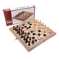 Antique Luxury Indian Wooden Chess Pieces Sets