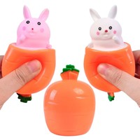 Jouets interactifs anti-stress en forme de carotte et de lapin blanc, gadgets de décompression pour enfants, vente en gros d'usine