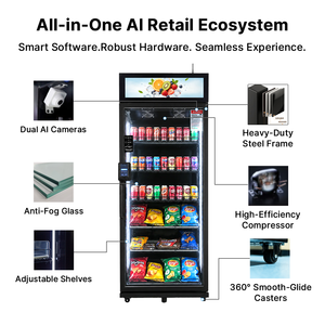 Nouvelle machine distributrice IA 2026 de 21,7 pieds cubes pour snacks et boissons, avec surveillance à distance 4G, reconnaissance visuelle IA intelligente et suivi en temps réel - Product Image 3