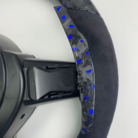 Volant sport Barmich en carbone forgé violet avec LED, 4 branches, 50 mm, compatible avec BMW Série 1 F20/F21 et Série 1 M