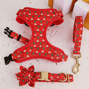 Arnés de Lujo para Perro con Diseño Navideño, Acolchado y Resistente, Conjunto de Chaleco con <span class=keywords><strong>Collar</strong></span> y Correa Personalizados para Perros Grandes y Pequeños, a la Moda - Product Image 1