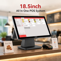 Terminal de point de vente intelligent à double écran avec affichage client, fabrication OEM de matériel de point de vente, caisse tactile Windows 10 pour la vente au détail