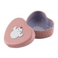 50x45x20H mm Mini boîte en métal en forme de coeur avec couvercle ouvert pour emballer des cadeaux accessoires bonbons