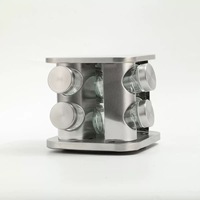 Étagère à épices rotative moderne à trois niveaux en acier inoxydable, organisateur de pots à épices de cuisine à 360 degrés, support de rangement pour bouteilles en verre