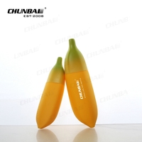 Botol Tabung Bio HDPE Bentuk Pisang Kosong 35ml 80ml 85ml Terlaris Musim Panas untuk Esens dan Tabir Surya