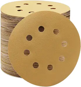 Высококачественная абразивная бумага 5 "Тип липучки Быстрая доставка 5 дюймов 8 отверстий 125 мм диски шлифовальный диск