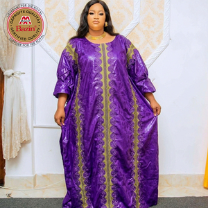 Robe longue Dashiki <span class=keywords><strong>Bazin</strong></span> pour femmes africaines, style Boubou, avec dentelle, ruban et guipure, idéale pour mariages nigérians et fêtes, pour mariée élégante - Product Image 5