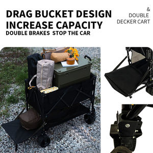 Chariot pliable tout-terrain, roues faciles à ranger, léger, portable, stockage industriel, camping, voyage, jardin, aménagement paysager - Product Image 2