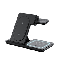 Nouveau lancement Logo personnalisé Station de charge sans fil avec support pliable 3-en-1 Chargeur rapide pour IPhone 17 16 Type-C Port