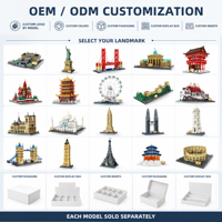 Bloques de Construcción de Arquitectura Emblemática Personalizados, Modelo 3D de Ciudad para Armar, Juguete de Construcción STEM, OEM, ODM, Marca Privada, Producto Individual