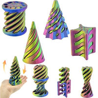 3er-Pack 3D-Gedruckte Plastik Handgefertigte Spiral-Kegel-Fidget-Spielzeuge mit Unmöglichem Pyramiden-Durchdringungsdesign