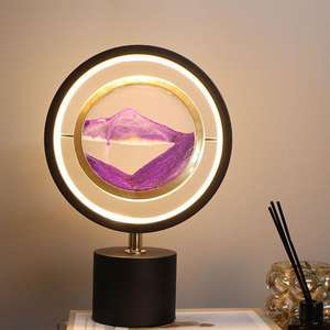 Taikoo นาฬิกาทราย3D ทันสมัย, ไฟ LED นาฬิกาทรายเคลื่อนไหวเคลื่อนไหวได้ทรายดูด<span class=keywords><strong>ทะเล</strong></span>ลึกโคมไฟโต๊ะข้างเตียงทรงโดม - Product Image 4