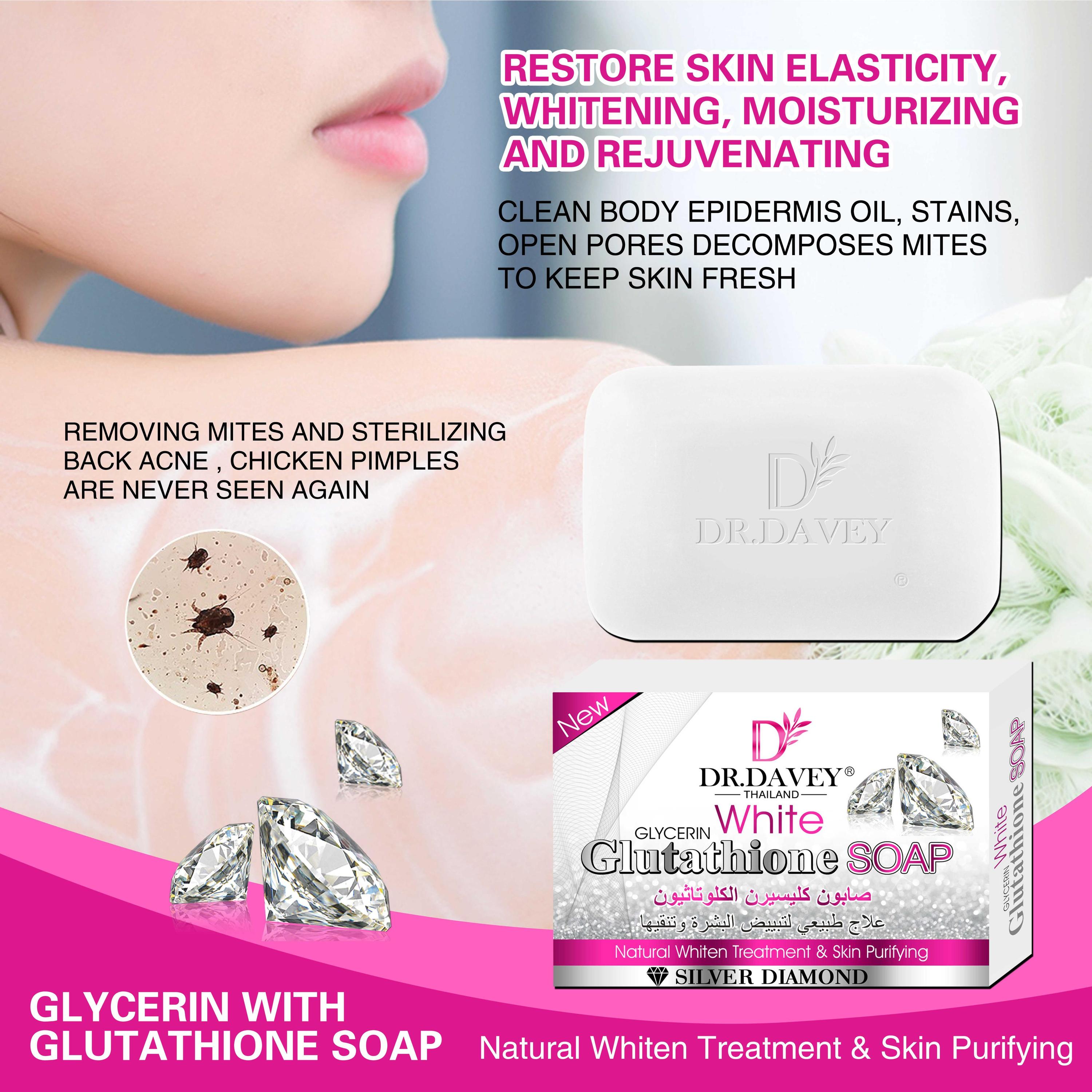 glutathione beauty soap Dr.davey Bath Transparent Handmade Basic Oem Solid Soap Face Lotion Size:1 month supply Glutathione Face Cream Facial