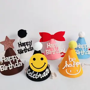 Шапки для вечеринки в честь Дня Рождения с несколькими элементами «сделай сам», красочные украшения для вечеринки, товары для детского дня рождения