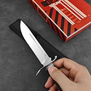 Couteau de chasse fixe HUAAO pour le camping et les activités de plein air, lame en acier 440C, dureté 55-57HRC, survie, bricolage, OEM, épaisseur 2,1 mm, étui en nylon - Product Image 3