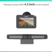 Kit kamera cadangan LCD 4.3 ", Monitor mundur + penglihatan malam IR dengan kamera surya nirkabel IP65 tahan air kamera belakang