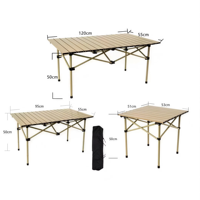 Table pliante en acier au carbone de haute qualité, petite, pour la vente en gros, portable, pour le camping en plein air, table roulante en métal