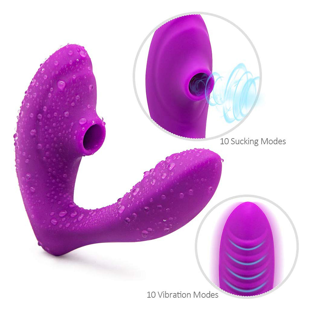 Клитора сосать вибратор, точка G, кролик, вибратор с 7 Мощное всасывание режимы 10 вибрации, пар, аккумуляторная батарея 2 в 1 всасывания