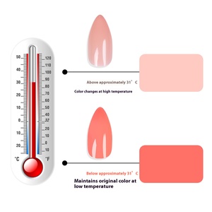 <span class=keywords><strong>Uñas</strong></span> Postizas de Almendra Estilo Europeo Americano, 24 Piezas, <span class=keywords><strong>Color</strong></span> Nude, Cambio de Temperatura, Luz, Nuevas en Existencia - Product Image 3