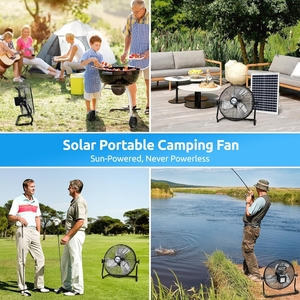 16-Inch Solar Rechargeable Battery 15000mAh/18000mAh 3-Speed 5 Gears Solar Fan 25W Portable Solar Fan Solar Solar-Powered Coolin - Product Image 5