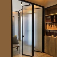 Porte pliante industrielle robuste en alliage d'aluminium à cadre ultra-étroit avec verre, haute résistance à l'humidité pour balcon et salon