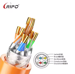 สายเคเบิล Cat6A แกนทองแดงเปลือยสายไฟเบอร์ FTP หุ้มฉนวน305M-4คู่สายสื่อสารเครือข่ายกิกะบิตโดยเฉพาะ - Product Image 5