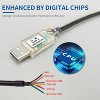 Cable de señal de puerto serie USB a RS232/RS485 de 1,8 m y 3,3 V, cable de 6 hilos con chip FT232RQ/SP485EN para comunicación/programación