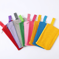 Pochettes multifonctionnelles en toile de coton vierge avec fermeture éclair : trousses de maquillage colorées, étuis à crayons pour les voyages, le bureau et l'organisation scolaire