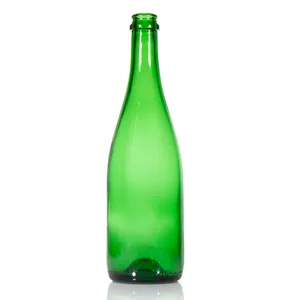 厂家价格透明绿色187毫升500毫升750毫升玻璃瓶带盖玻璃香槟瓶