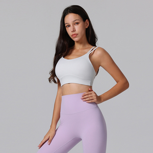 Beau soutien-gorge <span class=keywords><strong>de</strong></span> yoga dos nu avec bretelles fines coupe fixe sous-vêtements <span class=keywords><strong>de</strong></span> sport design monobloc - Product Image 3