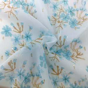 <span class=keywords><strong>Tissu</strong></span> en mousseline de soie Jacquard en polyester Offre Spéciale 100% avec motif <span class=keywords><strong>à</strong></span> <span class=keywords><strong>pois</strong></span> en lurex métallique pour robes de filles pour vêtements de mariage - Product Image 3