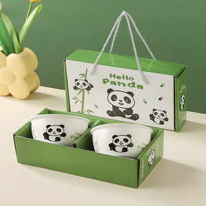 <strong>New</strong> <strong>Bohemia</strong> Style Wholesale Panda Tableware 4.75Inch Ceramic Bowl Gift Set 6 Bowls Porcelain Kitchenware for Wedding Gifts