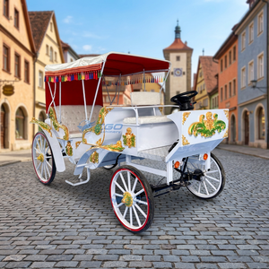Vente directe usine : Chariot de chevaux électrique romantique victorien à 4 roues, structure en acier, pour excursions panoramiques, haut de gamme, personnalisable pour mariages - Product Image 1