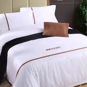 Hotel Single Double Size Bedding Sheets Cotton Bed Sheet Linen Comfort 300TC Durable Bedding Set