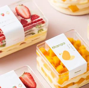 Boîte à dessert carrée en plastique transparent bon marché pour la vente en gros, conteneur alimentaire avec couvercles en matériaux recyclés pour hamburgers - Product Image 3
