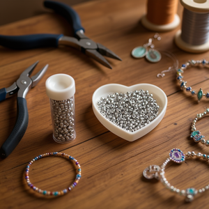 ILAN Abalorio Perline d'argento da 5 mm per la creazione di gioielli, 12 pezzi per tubo - Product Image 2