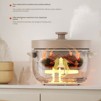 Cuisinière à riz multifonctionnelle 2,5 L, casserole, mijoteuse pour soupe, mijoteuse électrique, cuiseur à riz en céramique