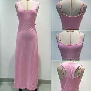BYJ262 Robes d'été tendance pour femmes, décontractées, sexy, camisole et <span class=keywords><strong>robe</strong></span> longue sans manches à col carré et bretelles épaisses - Product Image 6
